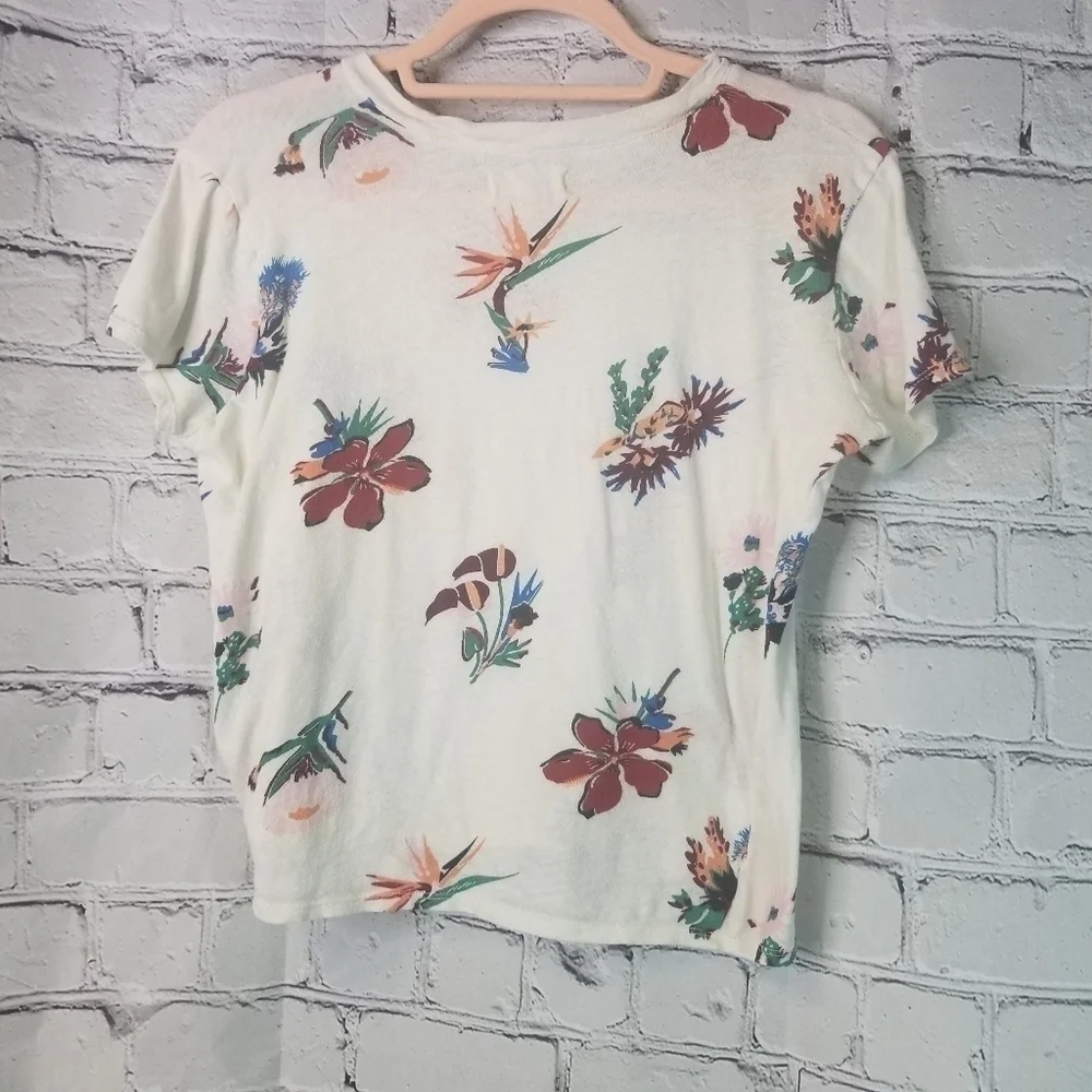 Madewell fromt knot tee hawaiian hideaway
